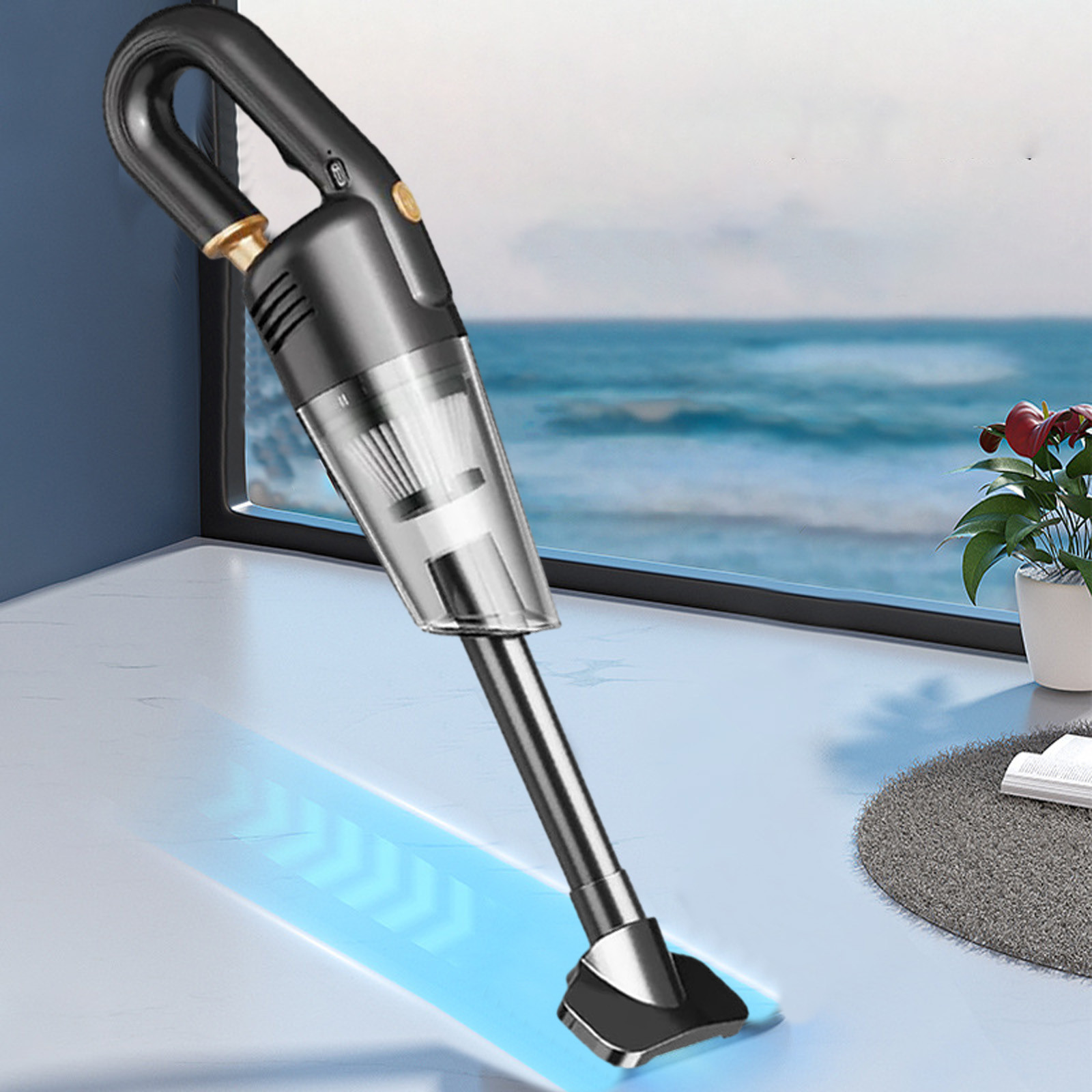 Home Cleaning Savings Clearance, SPOORYYO High Power Portable Vacuum, Wireless Handheld Car Vacuum Cleaner Rechargeable, Strong Suction, Dry Use For Car, Keyboard, USB Charging Cable Included Black